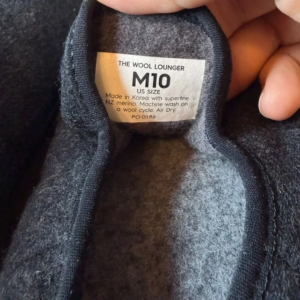 Allbirds Men's Wool Lounger Slip-On Black Comfort Merino Wool Shoes Size 10